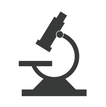 Black microscope icon on a white background Stock Illustration