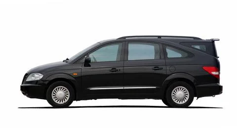Black minibus Stockfoto's
