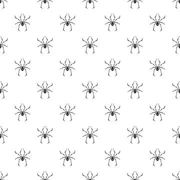 Black minimal spider pattern creating seamless background Illustrazione stock