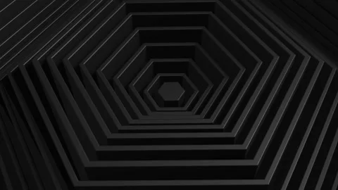 Black minimalism Abstract pattern of hexagons with the effect of displacement. W Video stock 154160074