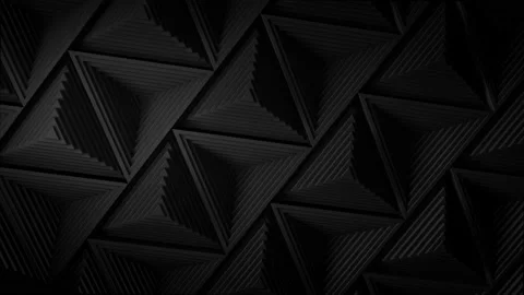 Black minimalism. A mosaic surface with moving black triangles. Abstract geometr Stock Footage 157150655
