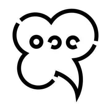 Black minimalistic speech bubble icon for messaging Stock Illustration
