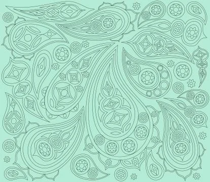 Black mint indian pattern. Vector. Arabic ornament Stock Illustration