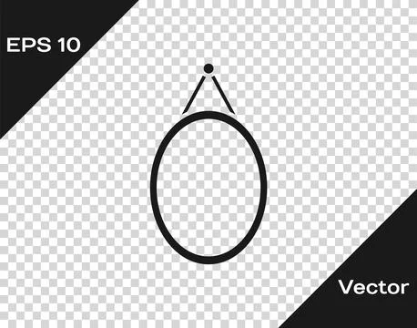 Black Mirror icon isolated on transparent background.  Vector Stock Illustration