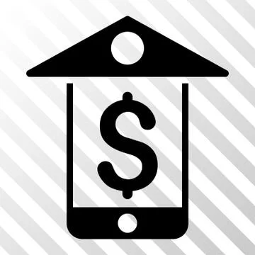 Black Mobile Bank Interface Icon Ilustração Stock