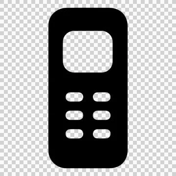 Black mobile phone icon. Simple cellphone graphic. 스톡 일러스트