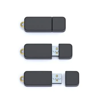 Black mock up USB flash drive 3D Stock Illustration