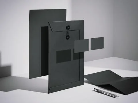 Black mockup in a modern studio. 3d rendering Stockillustratie