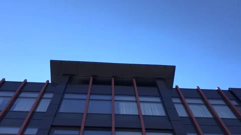 Black modern building. Smooth camera span Stock Footage 134379252