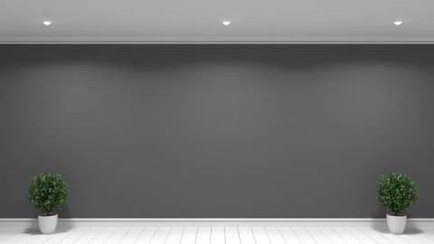 Black modern empty room,minimal designs, 3D rendering Stock Illustration