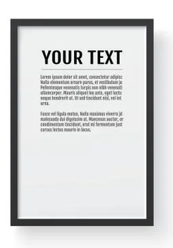 Black modern frame, vertical mockup. Place for text, photo, gift or others. V Stock Illustration