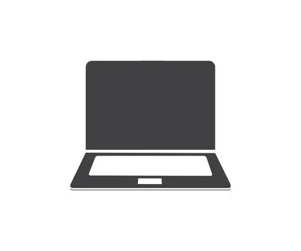 Black modern laptop computer logo design. Laptops or notebook computer. Stock Illustration