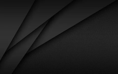 Black modern material design hexagonal pattern, dark overlayed sheets of paper Stock Illustration