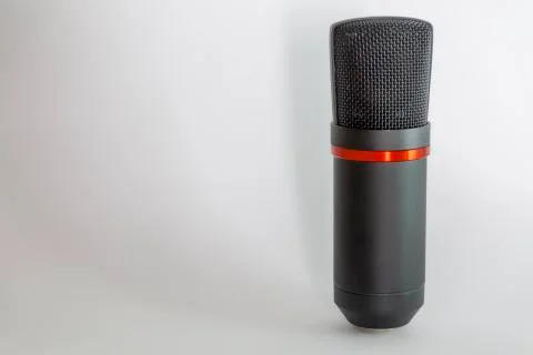 Black modern studio microphone Stock Photos