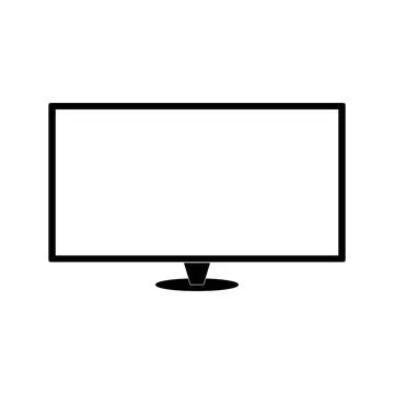 Black modern thin frame display computer monitor,flat vector illustration. 스톡 일러스트