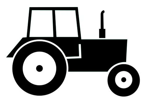 Black modern Tractor Stock Illustration