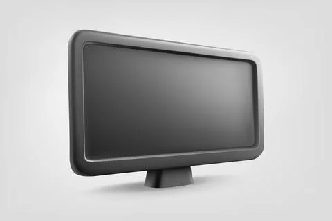 Black modern TV with empty screen isolated on white background. 3d vector i.. Stock Illustration