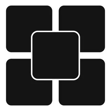 Black module blocks forming big square icon Illustrazione stock