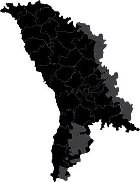 Black Moldova map Stock Illustration