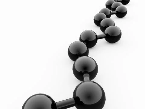 Black molecule concept rendered on white background Stock Illustration