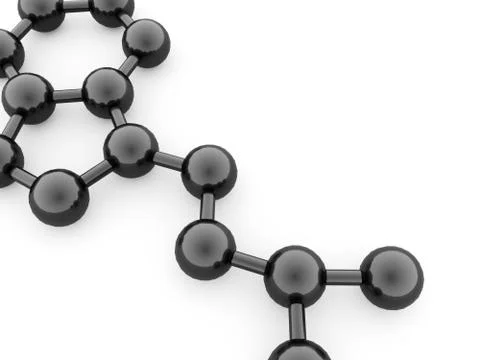 Black molecule concept rendered on white background Stock Illustration