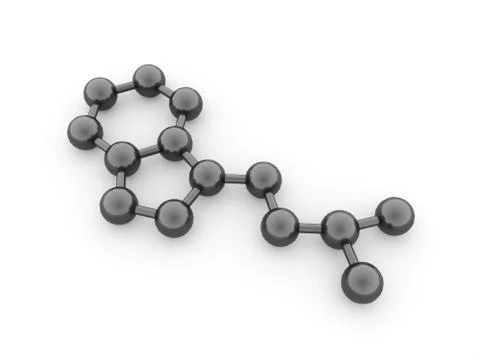 Black molecule concept on white background Stock Illustration