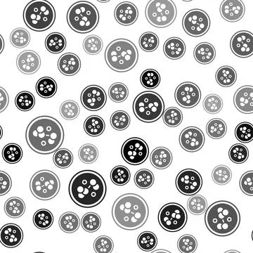 Black Molecule icon isolated seamless pattern on white background. Structure of イラスト素材