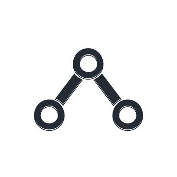 Black Molecule icon isolated on white background. Structure of molecules in.. イラスト素材