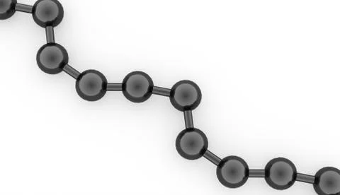 Black molecule structure rendered on white background Stock Illustration