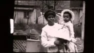 Black Mom Mother Baby Daughter African American Family Vintage Film Home Movie Stock Footage