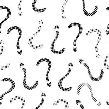 Black monochrome question mark seamless pattern Stock Illustration
