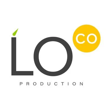 Black monogram with green leaf and yellow circle Stock Illustration