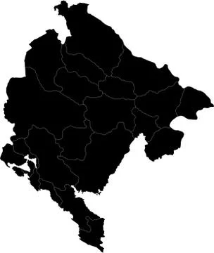 Black Montenegro map Stock Illustration
