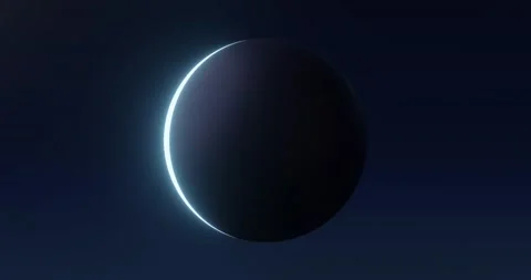 Black moon night and full lunar glowing light on universe background. Stock Footage 154165301