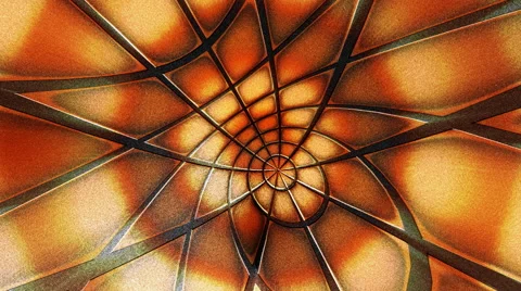 A black morphing structure moves though yellow and orange circles. Stock Footage 52325098