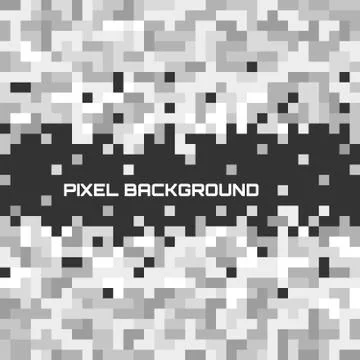 Black Mosaic background with Grey pixels equalizer Illustrazione stock