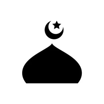 Black Mosque Sign. Isolated Vector Illustration Stock Illustration