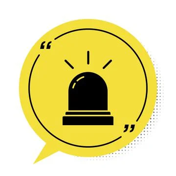 Black Motion sensor icon isolated on white background. Yellow speech bubble Stock Illustration