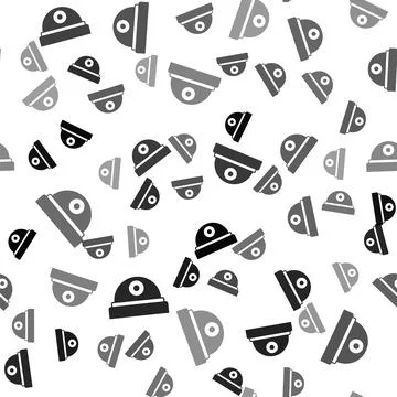 Black Motion sensor icon isolated seamless pattern on white background. Vector Stock Illustration