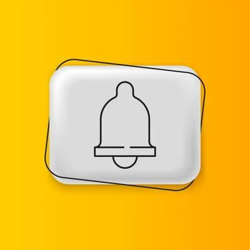 Black Motion sensor icon isolated on yellow background. Silver rectangle bu.. イラスト素材