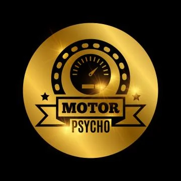 Black moto emblem 스톡 일러스트