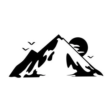 Black mountain sign icon. Vector illustration eps 10 Stock Illustration