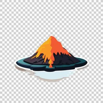 Black Mountain Silhouette With Reflective Base resting water Stock Illustration