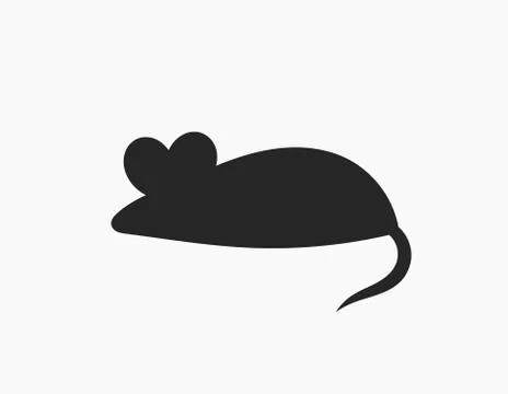 Black mouse icon. Vector illustration. Stock Illustration