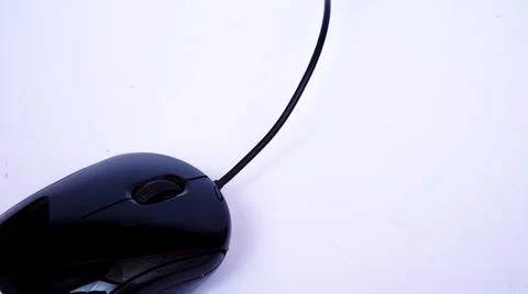 Black mouse isolated white background Stock Photos