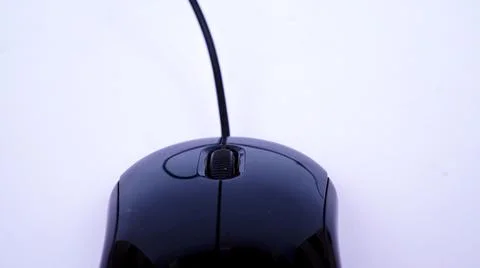 Black mouse isolated white background Stock Photos