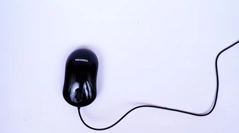 Black mouse isolated white background Stock Photos