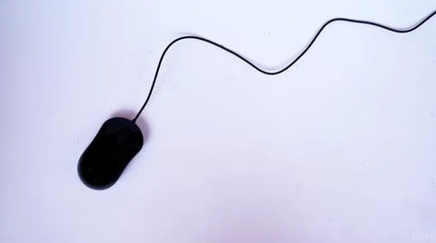 Black mouse isolated white background Foto stock