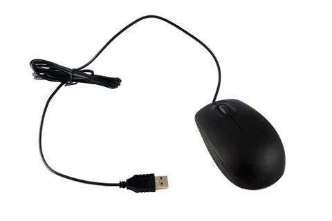 Black mouse for notebook and pc Stock Photos