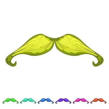 Black moustaches cartoon vector graphic Stock Illustration